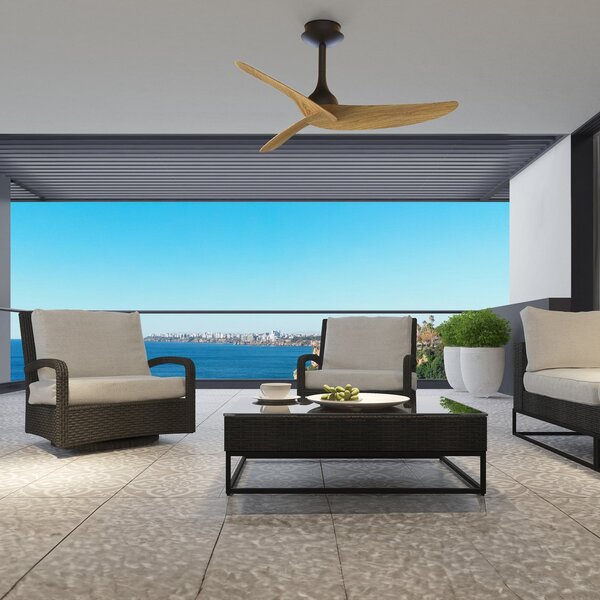 Wentylator sufitowy Ipanema czarny/drewno DC cichy IP44 – Mantra Mantra Iluminación, Ipanema, czarny, salon, metal, nowoczesny