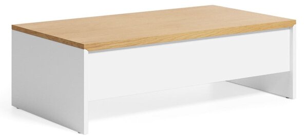 Biały stolik w dekorze dębu 60x110 cm Abilen – Kave Home