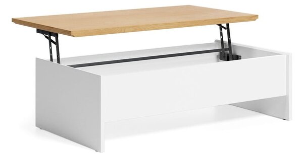 Biały stolik w dekorze dębu 60x110 cm Abilen – Kave Home
