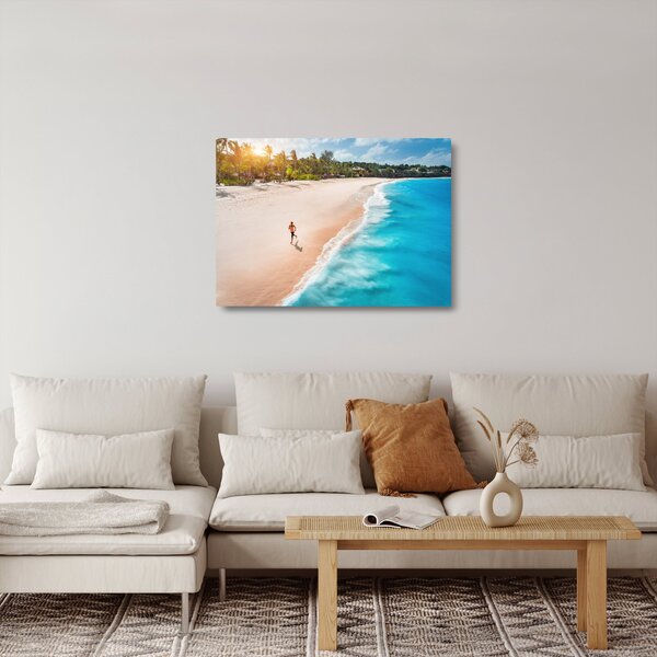 Obraz na szkle - Bieg na plaży (70x50 cm)