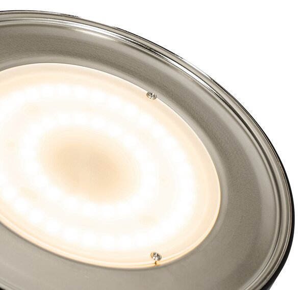 Lampa stojąca brązowa z LED i ściemniaczem z lampką do czytania - Kelso
