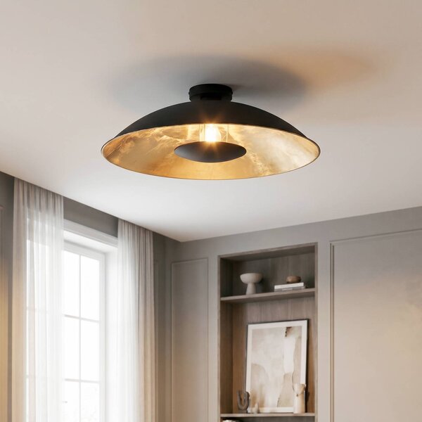 Lampa sufitowa Emilienne Lindby, możliwość ściemniania, czarny, salon / jadalnia, metal, nowoczesny