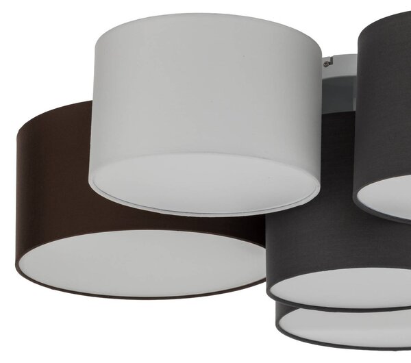 Lampa sufitowa Laurenz Lindby, możliwość ściemniania, aluminiowy / szary / cynkowy, salon / jadalnia, tkanina / materiał / jedwab, nowoczesny