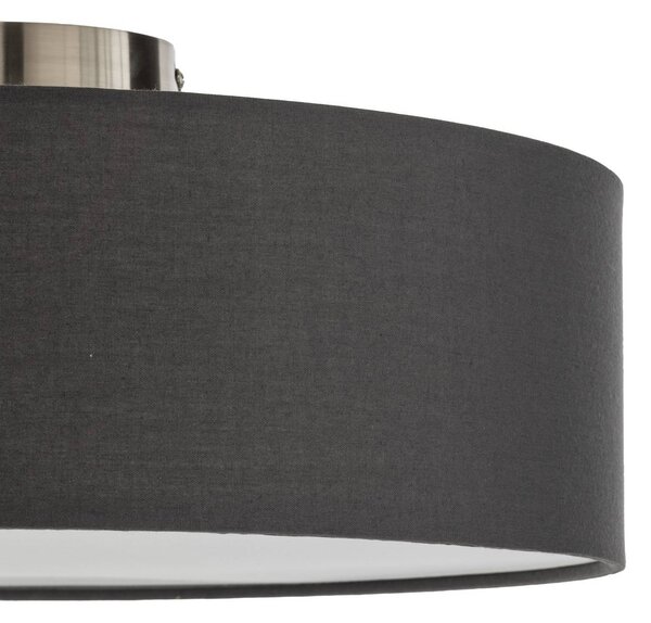 Lampa sufitowa Sebatin Lindby, możliwość ściemniania, aluminiowy / szary / cynkowy, sypialnia, tkanina / materiał / jedwab, nowoczesny