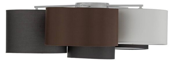 Lampa sufitowa Laurenz Lindby, możliwość ściemniania, aluminiowy / szary / cynkowy, salon / jadalnia, tkanina / materiał / jedwab, nowoczesny