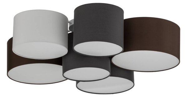 Lampa sufitowa Laurenz Lindby, możliwość ściemniania, aluminiowy / szary / cynkowy, salon / jadalnia, tkanina / materiał / jedwab, nowoczesny