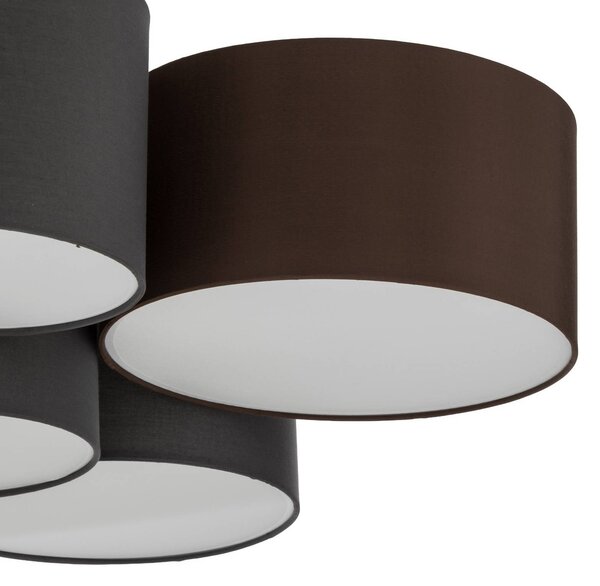 Lampa sufitowa Laurenz Lindby, możliwość ściemniania, aluminiowy / szary / cynkowy, salon / jadalnia, tkanina / materiał / jedwab, nowoczesny