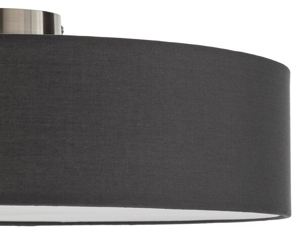 Lampa sufitowa Sebatin Lindby, możliwość ściemniania, aluminiowy / szary / cynkowy, sypialnia, tkanina / materiał / jedwab, nowoczesny