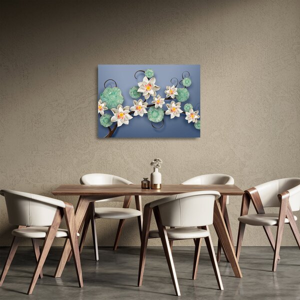 Obraz na szkle lilii wodnych (70x50 cm)