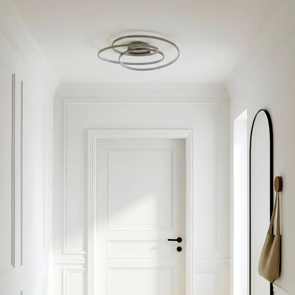 Lampa sufitowa LED Joline Lindby, możliwość ściemniania, aluminiowy / szary / cynkowy, salon / jadalnia, metal, nowoczesny