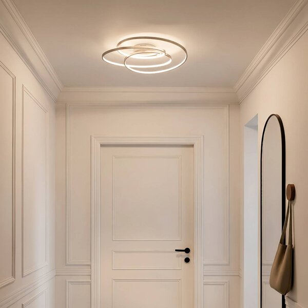 Lampa sufitowa LED Joline Lindby, możliwość ściemniania, aluminiowy / szary / cynkowy, salon / jadalnia, metal, nowoczesny