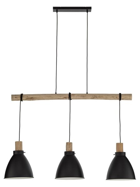 Lampa wisząca Trebale Lindby, możliwość ściemniania, czarny, salon / jadalnia, metal, skandynawski