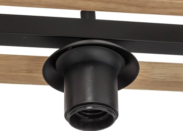 Lampa wisząca szklana Enrique Lindby, możliwość ściemniania, jasne drewno, salon / jadalnia, szkło, nowoczesny