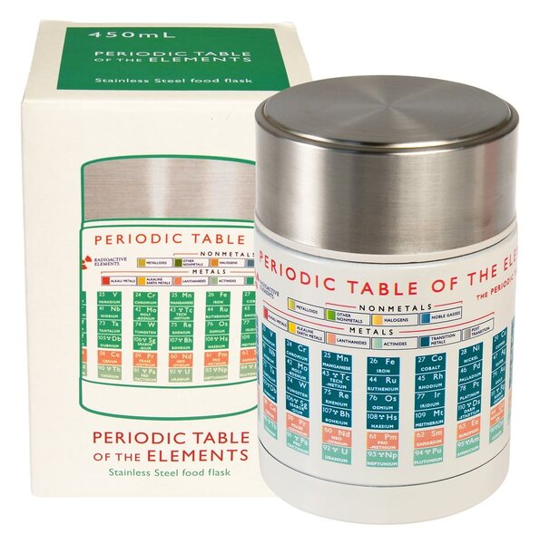 Termos na jedzenie dla dzieci w kremowo-srebrnym kolorze 450 ml Periodic Table – Rex London