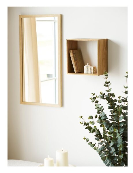 Wielopoziomowa półka z litego drewna dębowego w naturalnym kolorze 30 cm Lattoon – House Nordic