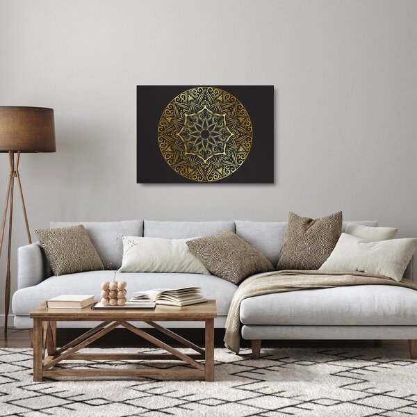 Obraz na szkle złotej abstrakcji (70x50 cm)