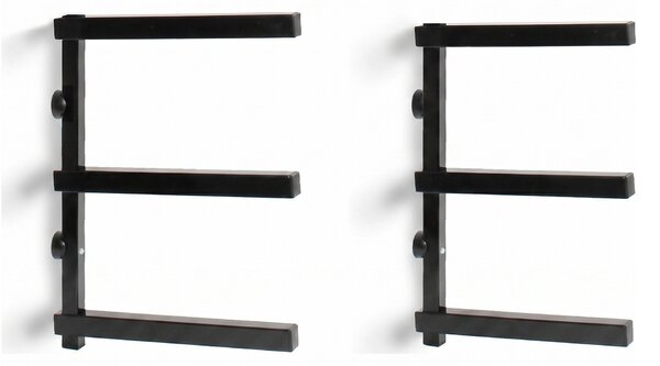 Ścienny regał na drewno i długi materiał, 3 poziomy, 350 × 410 mm (2 szt.)