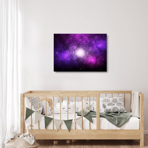 Obraz na szkle fioletowej abstrakcji (70x50 cm)