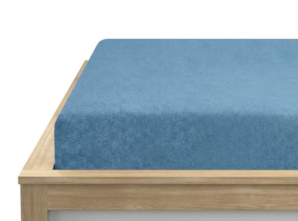 Frotte prześcieradło EXCLUSIVE niebieskie 90 x 200 cm
