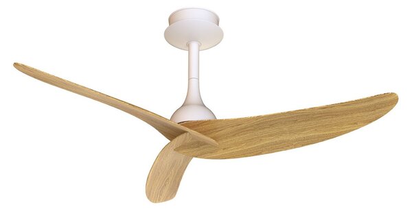 Wentylator sufitowy Ipanema biały/drewno DC cichy IP44 – Mantra Mantra Iluminación, Ipanema, biały, salon, metal, nowoczesny