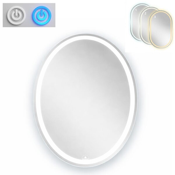 Lustro ELIPSA 60 × 80 cm – owalne podświetlane LED | ArtD Home