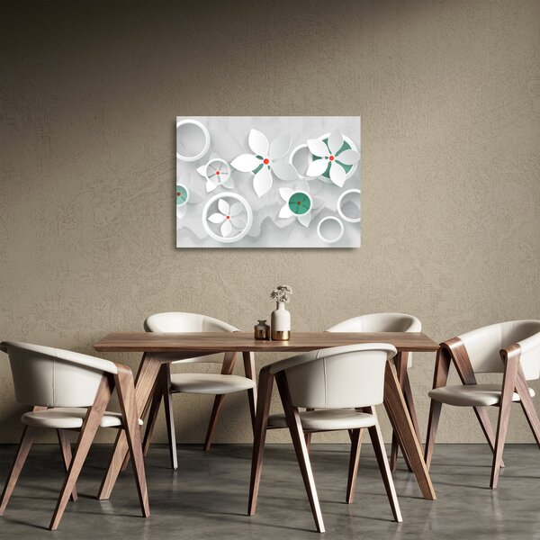 Obraz na szkle kwiatowej abstrakcji (70x50 cm)