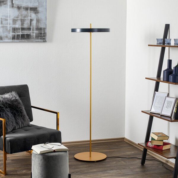 Lampa Podłogowa UMAGE, Asteria Floor, ściemnialny, czarny, salon, metal, design