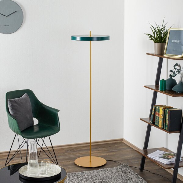 Lampa Podłogowa UMAGE, Asteria Floor, ściemnialny, zielony, salon, metal, design