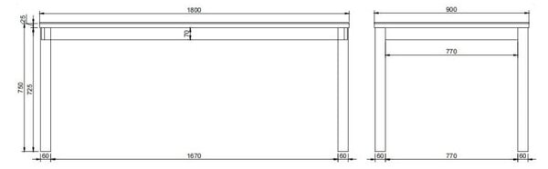 Stół z ceramicznym blatem 90x180 cm Southampton – Actona