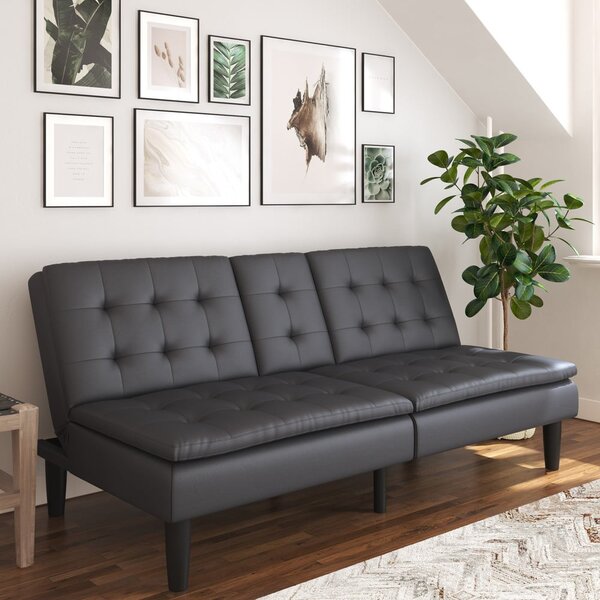 Szara rozkładana sofa z imitacji skóry 191 cm Maine – Støraa