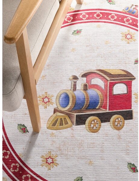 Czerwony okrągły dywan ze świątecznym motywem ø 160 cm Toy's Delight Train – Villeroy&Boch