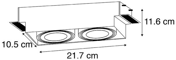 Inteligentny reflektor wpuszczany czarny bezramkowy 2-punktowy z 2 Wifi GU10 70mm - Oneon