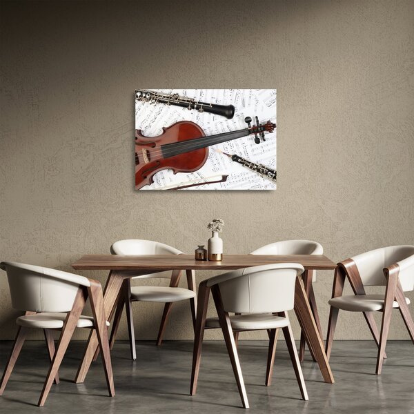 Obraz na szkle - Instrumenty muzyczne (70x50 cm)