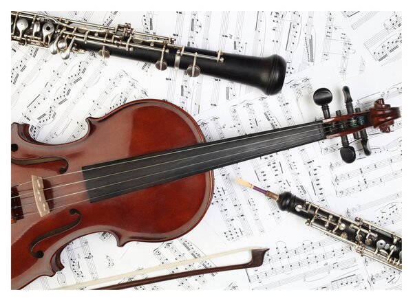 Obraz na szkle - Instrumenty muzyczne (70x50 cm)
