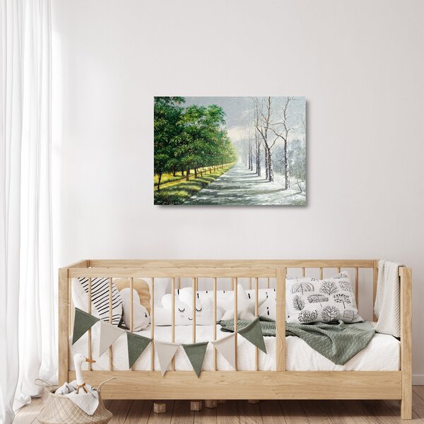Obraz na szkle - Zima kontra lato (70x50 cm)
