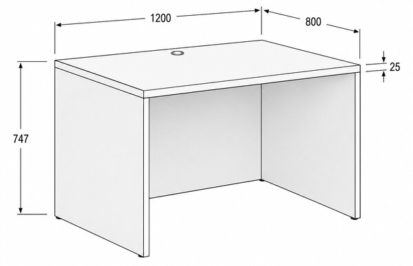 Biurko FRAME, 120x80 cm, orzech