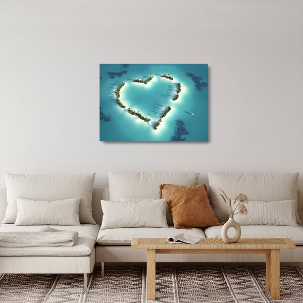 Obraz na szkle - Wyspy serca (70x50 cm)
