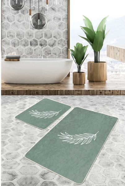 Zielone dywaniki łazienkowe zestaw 2 szt. 60x100 cm – Mila Home