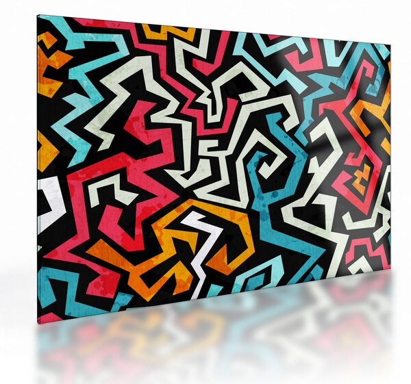 Obraz na szkle abstrakcji graficznej (70x50 cm)