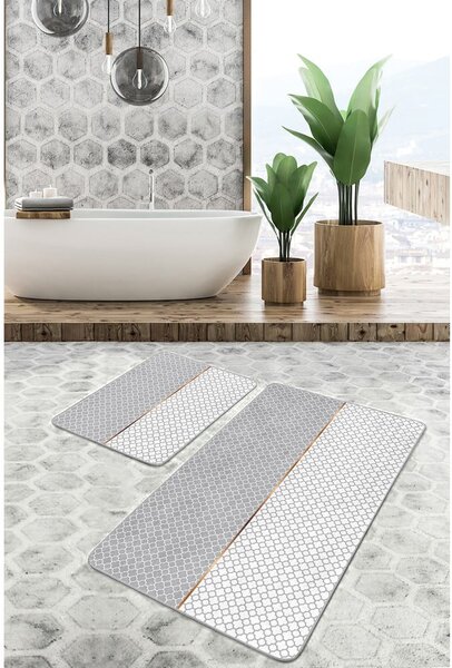 Szare dywaniki łazienkowe zestaw 2 szt. 60x100 cm – Mila Home