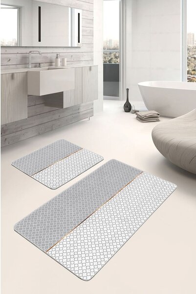 Szare dywaniki łazienkowe zestaw 2 szt. 60x100 cm – Mila Home
