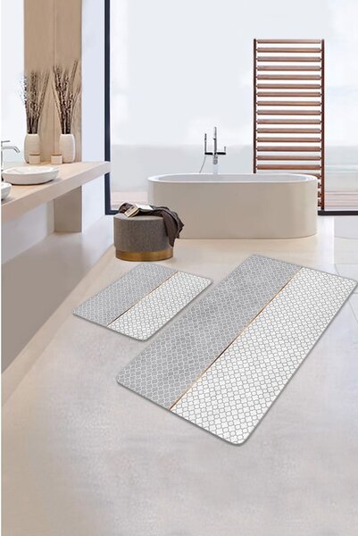 Szare dywaniki łazienkowe zestaw 2 szt. 60x100 cm – Mila Home