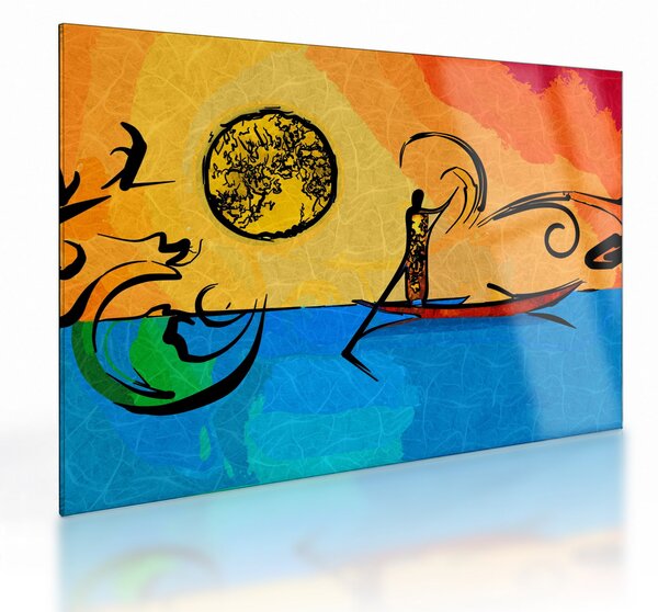 Obraz na szkle starożytnego obrazu (70x50 cm)