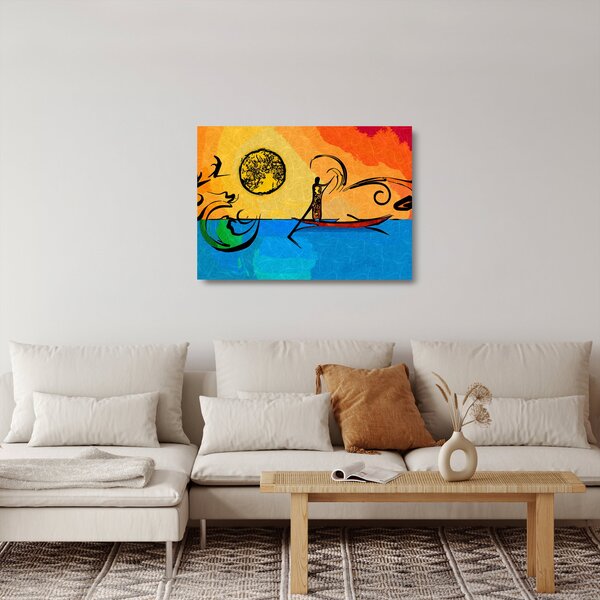 Obraz na szkle starożytnego obrazu (70x50 cm)