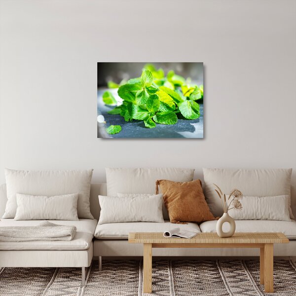 Obraz na szkle mięty (70x50 cm)