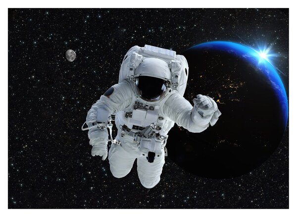 Obraz na szkle - Astronauta w kosmosie (70x50 cm)