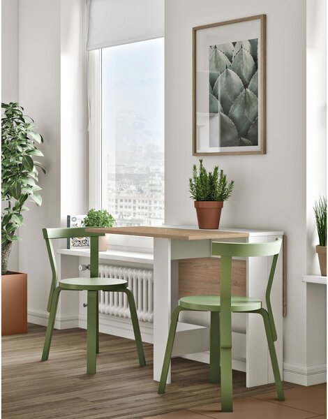 Rozkładany stół z blatem w dekorze dębu 76x28 cm Papillon – TemaHome