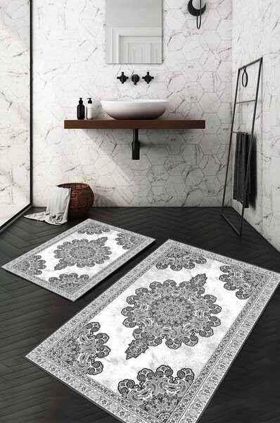 Szare dywaniki łazienkowe zestaw 2 szt. 60x100 cm – Mila Home