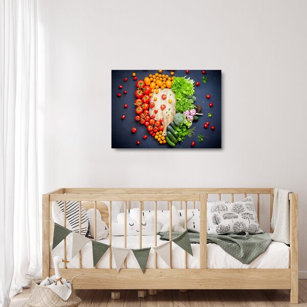 Obraz na szkle - Stół pełen warzyw (70x50 cm)