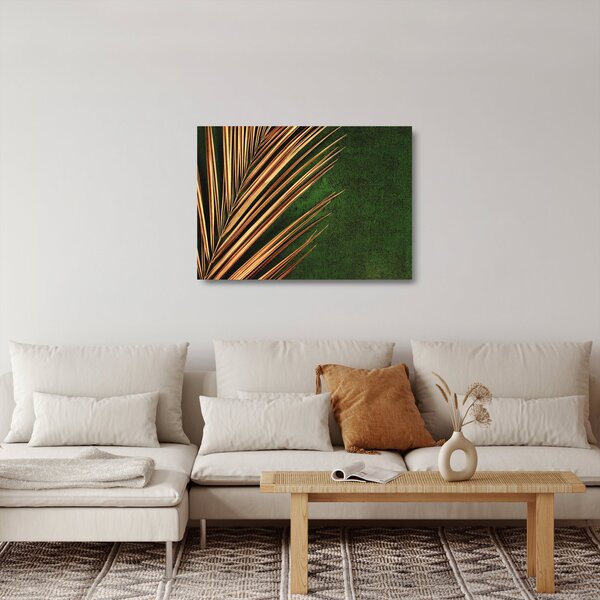 Obraz na szkle z liściem (70x50 cm)